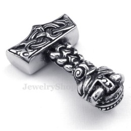 Collana Con Ciondolo A Forma Di Martello Di Thor In Titanio (Catena Libera)