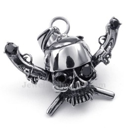 Collana Con Ciondolo Teschio Pirata In Titanio Di Alta Qualità (Catena Gratuita)