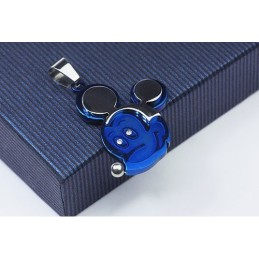 Ciondolo In Titanio Topolino Blu - Catena Gratuita