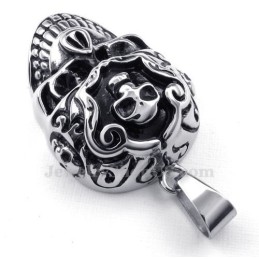 Elegante Collana Con Ciondolo A Forma Di Teschio In Titanio (Catena Gratuita)