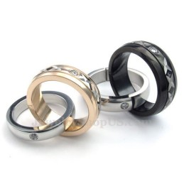 Collana Con Ciondolo Per Coppie In Titanio Con Anelli Intrecciati (Catena Gratuita)