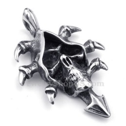 Splendida Collana Con Ciondolo A Forma Di Teschio In Titanio (Catena Gratuita)