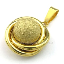 Collana Con Ciondolo In Titanio Con Sfera D'Oro (Catena Gratuita)