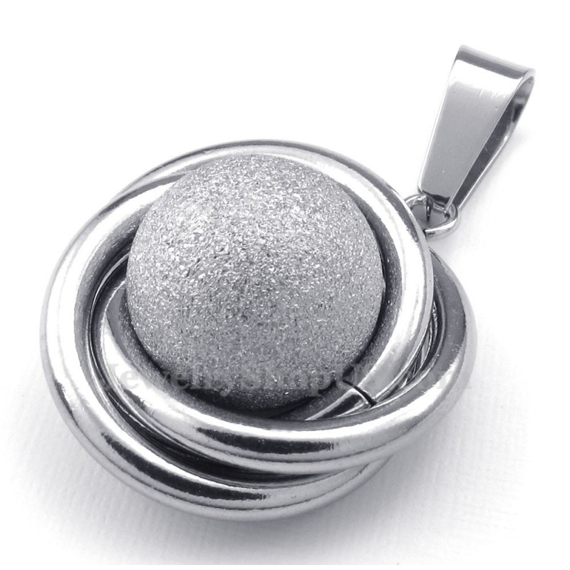 Collana Con Ciondolo A Sfera In Titanio E Argento (Catena Libera) Collana Con Ciondolo A Sfera In Titanio E Argento (Catena Libera)