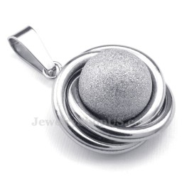Collana Con Ciondolo A Sfera In Titanio E Argento (Catena Libera)