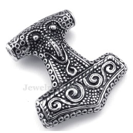 Collana Con Ciondolo A Forma Di Martello Di Thor In Titanio (Catena Libera)
