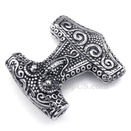 Collana Con Ciondolo A Forma Di Martello Di Thor In Titanio (Catena Libera)