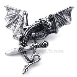 Collana Con Ciondolo Pterosauro In Titanio Di Alta Qualità (Catena Gratuita)
