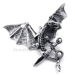 Collana Con Ciondolo Pterosauro In Titanio Di Alta Qualità (Catena Gratuita)