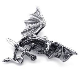 Collana Con Ciondolo Pterosauro In Titanio Di Alta Qualità (Catena Gratuita)