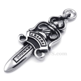 Collana Con Ciondolo A Forma Di Spada In Titanio (Catena Gratuita)
