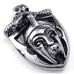 Collana Con Ciondolo A Forma Di Maschera In Titanio (Catena Gratuita)
