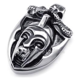 Collana Con Ciondolo A Forma Di Maschera In Titanio (Catena Gratuita)