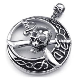 Collana Con Ciondolo Teschio Pirata In Titanio (Catena Libera)