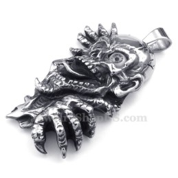 Collana Con Ciondolo A Forma Di Teschio In Titanio Con Occhi Neri (Catena Gratuita)