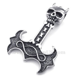 Collana Con Ciondolo A Forma Di Martello Di Thor In Titanio (Catena Libera)