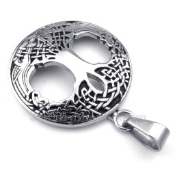 Collana Con Ciondolo Celtico Dell'Albero Della Vita In Titanio (Catena Libera)