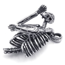 Collana Con Ciondolo A Forma Di Teschio In Titanio (Catena Gratuita)