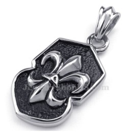 Collana Con Ciondolo A Croce In Titanio Con Fiore (Catena Libera)