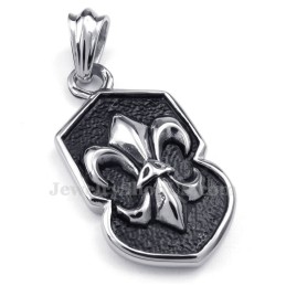 Collana Con Ciondolo A Croce In Titanio Con Fiore (Catena Libera)