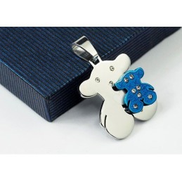 Ciondolo Tous In Titanio Blu E Argento Sweetheart - Catena Gratuita