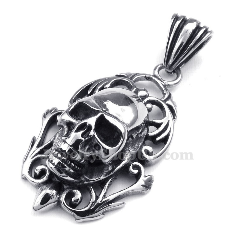 Collana Con Ciondolo A Forma Di Teschio In Titanio Da Uomo (Catena Gratuita) Collana Con Ciondolo A Forma Di Teschio In Titanio Da Uomo (Catena Gratuita)