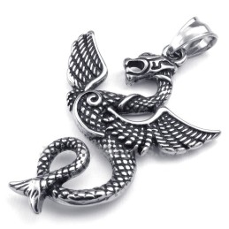 Collana Con Ciondolo In Titanio A Forma Di Pterosauro (Catena Libera)