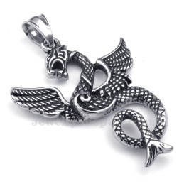Collana Con Ciondolo In Titanio A Forma Di Pterosauro (Catena Libera)