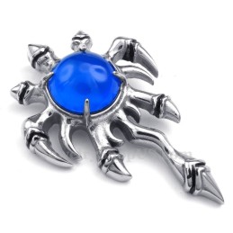 Collana Con Ciondolo A Forma Di Artiglio In Titanio E Zircone Blu (Catena Libera)