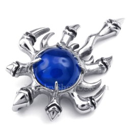 Collana Con Ciondolo A Forma Di Artiglio In Titanio E Zircone Blu (Catena Libera)
