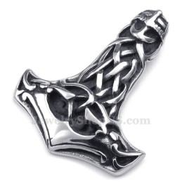 Collana Con Ciondolo A Forma Di Martello Di Thor In Titanio Con Teschio (Catena Libera)