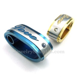 Collana Con Ciondolo Per Coppie In Titanio Blu (Catena Libera) (Un Paio)