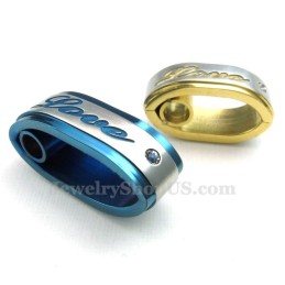 Collana Con Ciondolo Per Coppie In Titanio Blu (Catena Libera) (Un Paio)