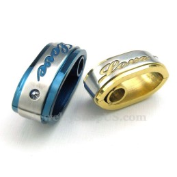 Collana Con Ciondolo Per Coppie In Titanio Blu (Catena Libera) (Un Paio)