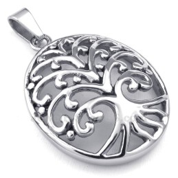 Collana Con Ciondolo Albero Della Vita In Titanio (Catena Gratuita)