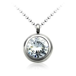 Ciondolo In Titanio Alla Moda Con Diamante - Catena Gratuita