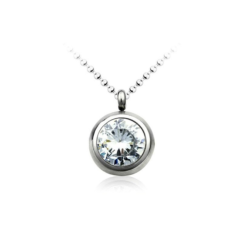 Ciondolo In Titanio Alla Moda Con Diamante - Catena Gratuita Ciondolo In Titanio Alla Moda Con Diamante - Catena Gratuita