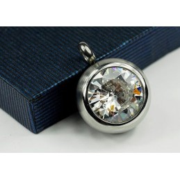 Ciondolo In Titanio Alla Moda Con Diamante - Catena Gratuita