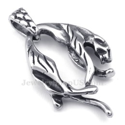 Collana Con Ciondolo A Forma Di Leone In Titanio (Catena Libera)