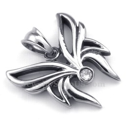 Collana Con Ciondolo A Farfalla In Titanio E Zircone Bianco (Catena Libera)