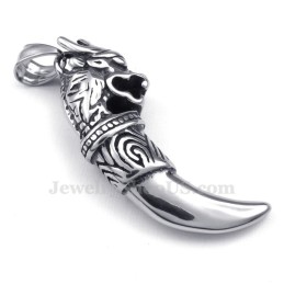 Collana Con Ciondolo A Forma Di Dente Di Drago In Titanio (Catena Gratuita)