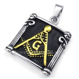 Collana Con Ciondolo Massonico In Titanio (Catena Gratuita)