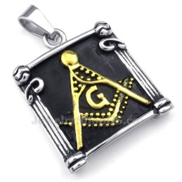 Collana Con Ciondolo Massonico In Titanio (Catena Gratuita)