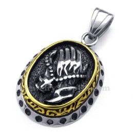 Collana Con Ciondolo In Titanio Con Mani Che Si Stringono (Catena Gratuita)