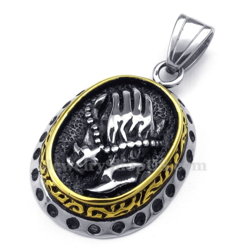 Collana Con Ciondolo In Titanio Con Mani Che Si Stringono (Catena Gratuita) Collana Con Ciondolo In Titanio Con Mani Che Si Stringono (Catena Gratuita)