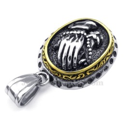 Collana Con Ciondolo In Titanio Con Mani Che Si Stringono (Catena Gratuita)