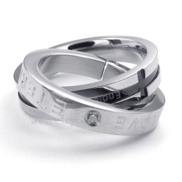Collana Con Ciondolo Ad Anelli Intrecciati In Titanio Per Coppie, Regalo D'Amore (Catena Gratuita) (Un Paio)