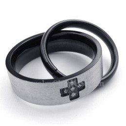 Collana Con Ciondolo Ad Anelli Intrecciati In Titanio Per Coppie (Catena Libera) (Un Paio)