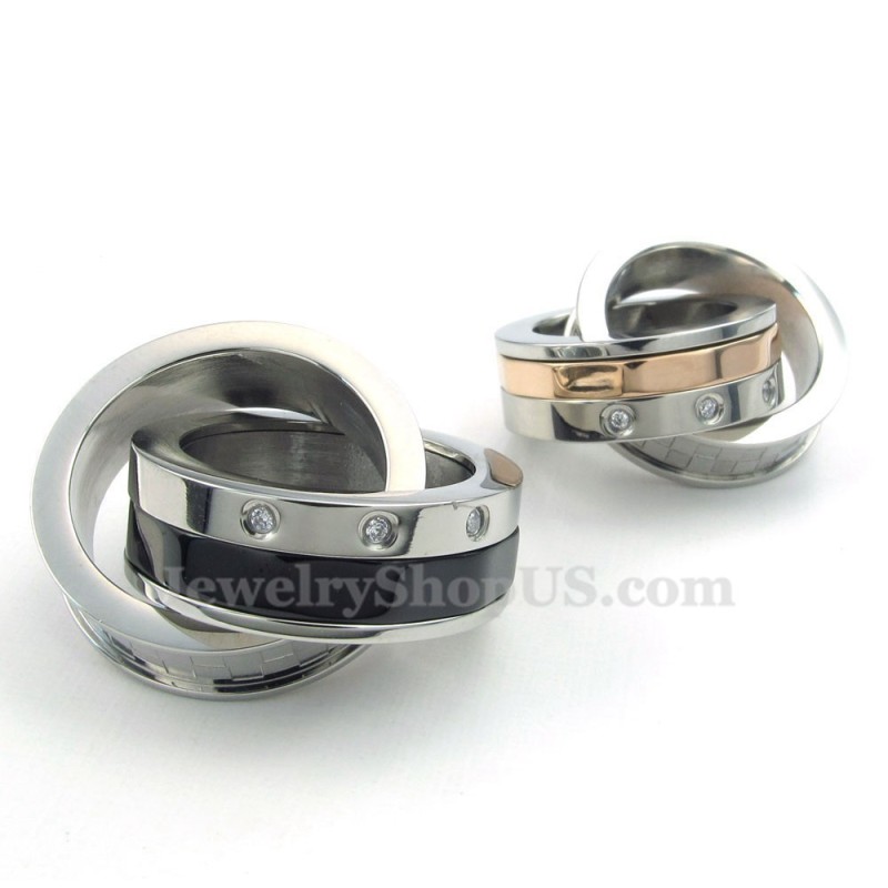Collana Con Ciondolo Ad Anelli Intrecciati In Titanio Per Coppie Di Amanti Dell'Amore Eterno (Catena Libera) (Un Paio) Collana Con Ciondolo Ad Anelli Intrecciati In Titanio Per Coppie Di Amanti Dell'Amore Eterno (Catena Libera) (Un Paio)