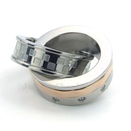 Collana Con Ciondolo Ad Anelli Intrecciati In Titanio Per Coppie Di Amanti Dell'Amore Eterno (Catena Libera) (Un Paio)